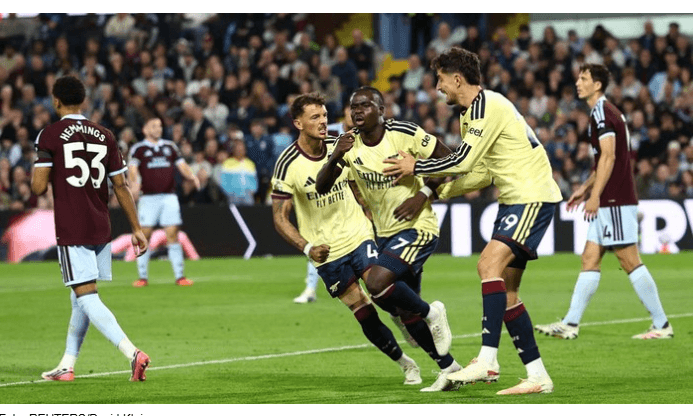 Gol Tunggal Bukayo Saka Bawa Arsenal Tekuk Aston Villa 1-0 di Villa Park